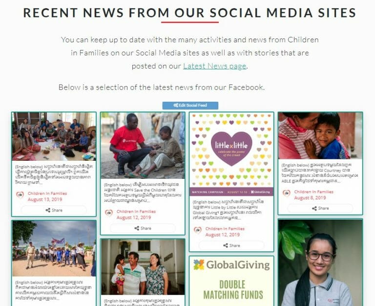 Show Facebook & Instagram Feed